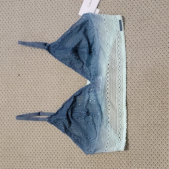 NWT Calvin Klein Lace Triangle Longline Bralettes- Size:L- Available in 4 colors - Picture 2 of 15
